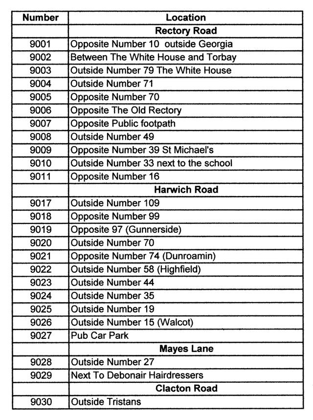 street light locations